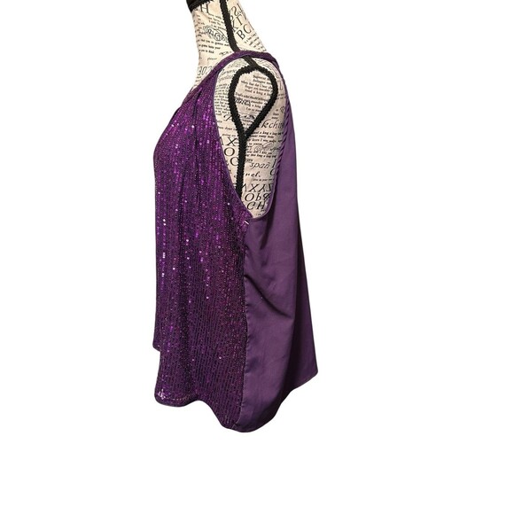 Grace Karen Purple SEQUIN Halter Top Plus 2X Whimsigoth Garden Fairy Holiday - Picture 3 of 7